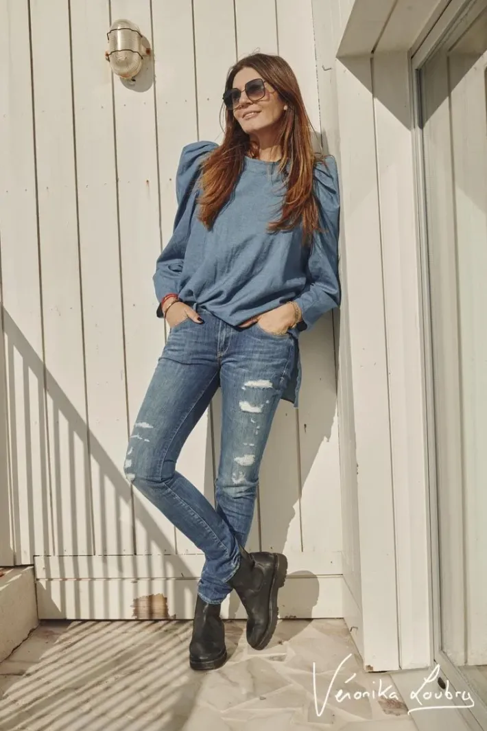 Le Temps des Cerises 300/16 Slim By Veronika Loubry Jeans Bleu N°3 Blue Outlet
