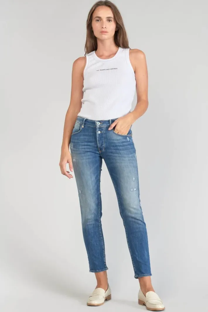 Le Temps des Cerises Anil Pulp Slim Taille Haute 7/8Eme Jeans Destroy Bleu N°3 Blue Discount