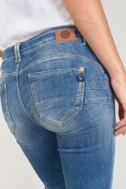 Le Temps des Cerises Anil Pulp Slim Taille Haute 7/8Eme Jeans Destroy Bleu N°3 Blue Discount