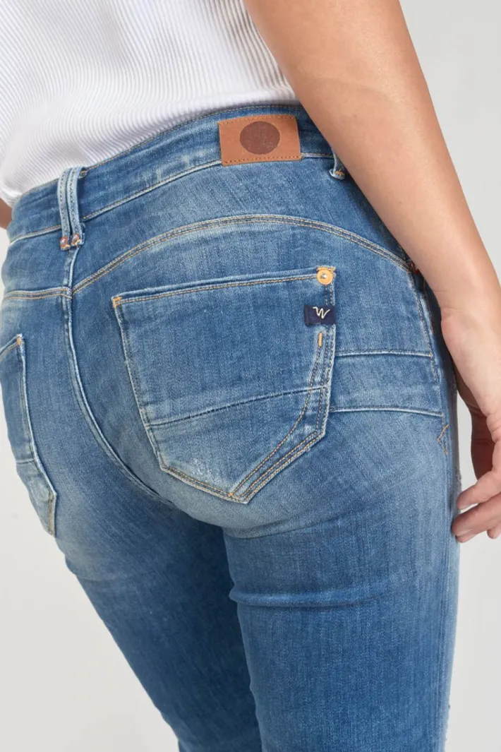 Le Temps des Cerises Anil Pulp Slim Taille Haute 7/8Eme Jeans Destroy Bleu N°3 Blue Discount