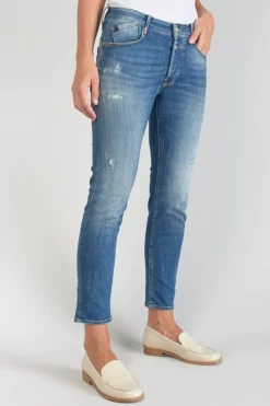 Le Temps des Cerises Anil Pulp Slim Taille Haute 7/8Eme Jeans Destroy Bleu N°3 Blue Discount