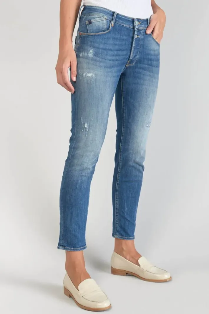 Le Temps des Cerises Anil Pulp Slim Taille Haute 7/8Eme Jeans Destroy Bleu N°3 Blue Discount