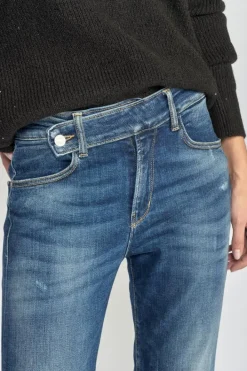 Le Temps des Cerises Basic 400/17 Mom Taille Haute 7/8Eme Jeans Destroy Bleu N°2 Blue Discount