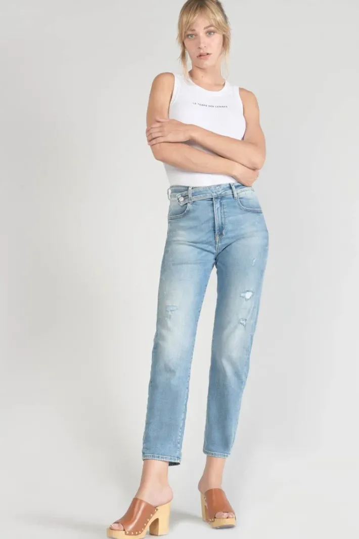 Le Temps des Cerises Basic 400/17 Mom Taille Haute 7/8Eme Jeans Destroy Bleu N°4 Blue Sale