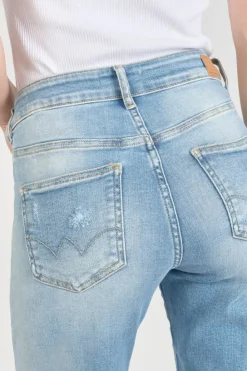 Le Temps des Cerises Basic 400/17 Mom Taille Haute 7/8Eme Jeans Destroy Bleu N°4 Blue Sale