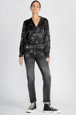 Le Temps des Cerises Basic 400/17 Mom Taille Haute 7/8Eme Jeans Noir N°1 Black / Black Cheap