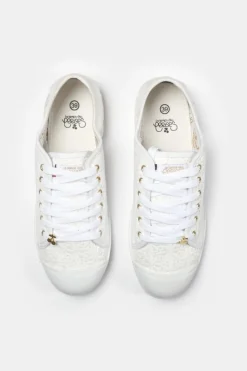 Le Temps des Cerises Baskets Basic A Dentelle Blanche Margaux Cheap