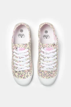 Le Temps des Cerises Baskets Basic A Motif Fleuri Pinkou Cheap