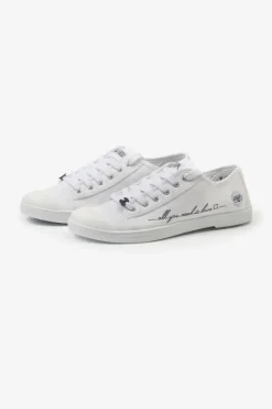 Le Temps des Cerises Baskets Basic Blanches Brodees Love Sale