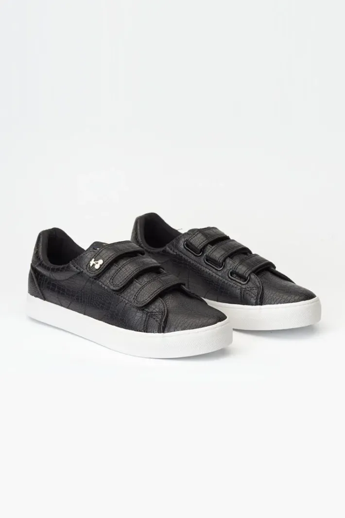 Le Temps des Cerises Baskets Vic Noires Effet Python Black / Gold Discount