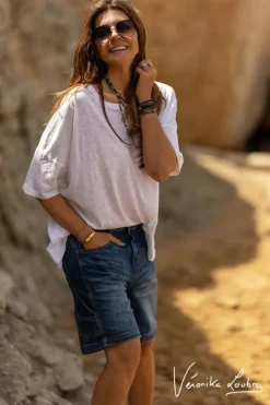 Le Temps des Cerises Bermuda Charpentier En Jeans Bleu By Veronika Loubry Blue Discount