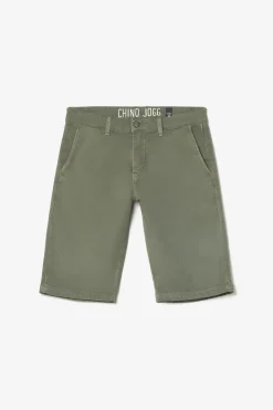 Le Temps des Cerises Bermuda Chino Jogg Swoop Kaki Leaf Sale