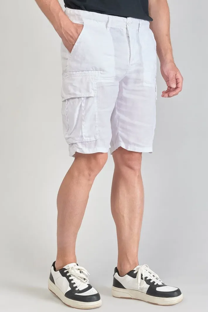 Le Temps des Cerises Bermuda En Lin Rocca Blanc White Outlet