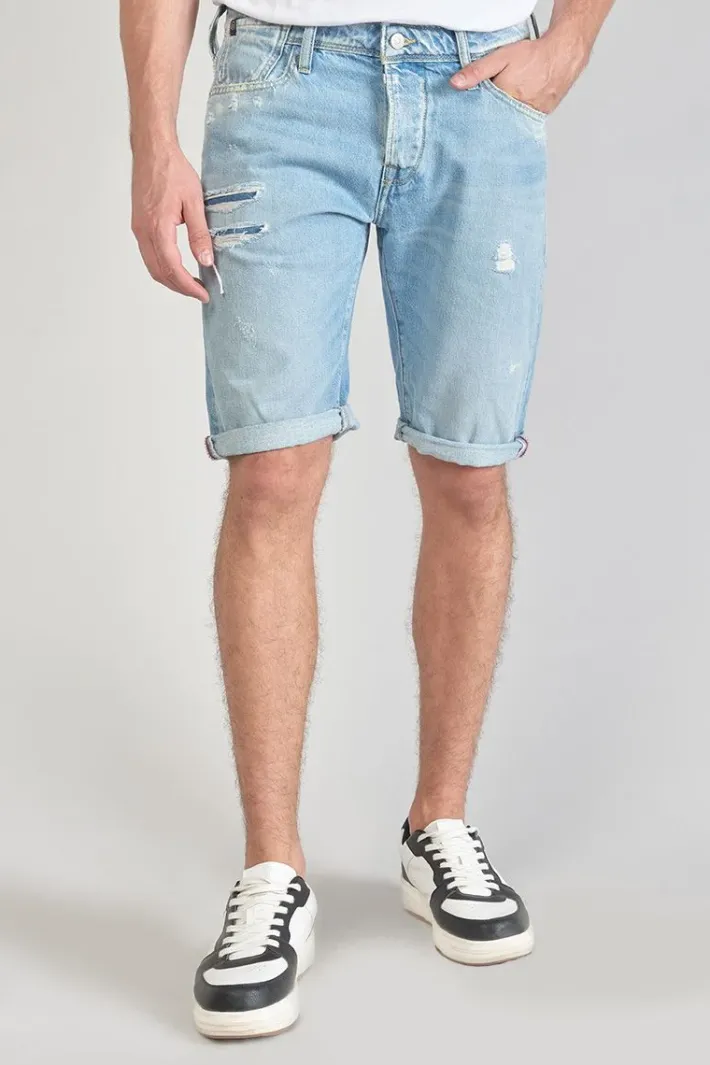 Le Temps des Cerises Bermuda Laredo En Jeans Bleu Clair Delave Destroy Blue Discount