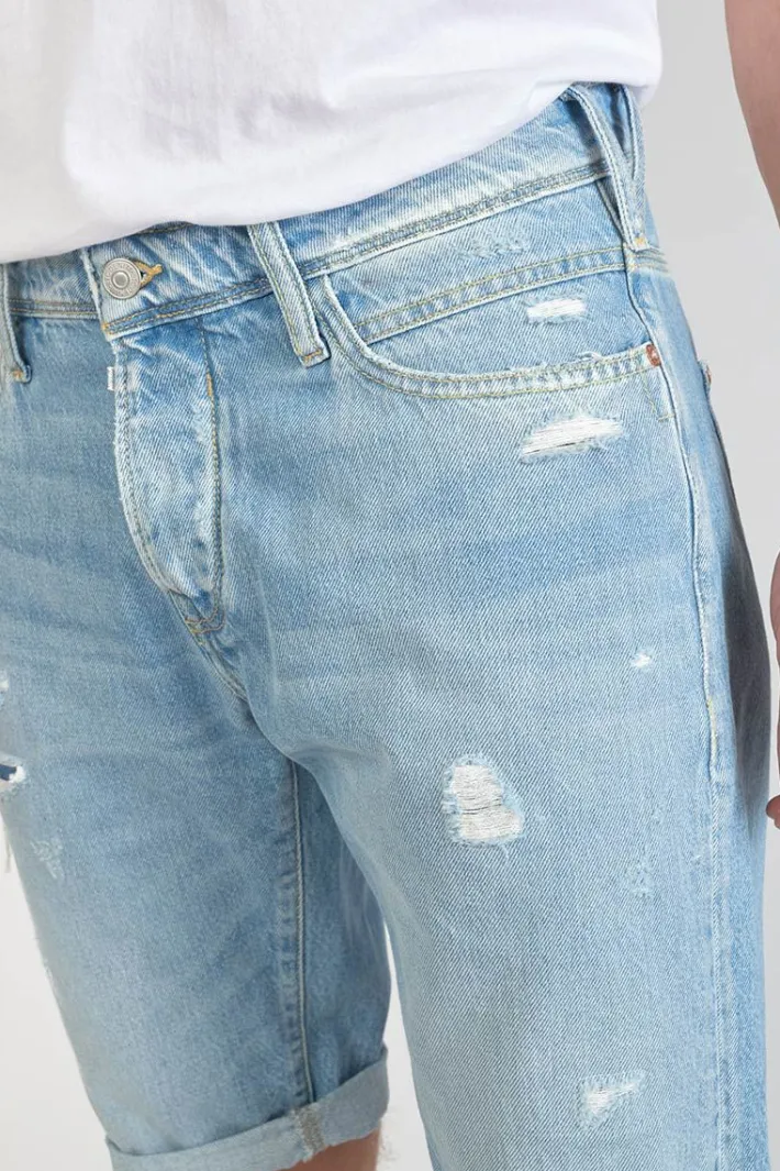 Le Temps des Cerises Bermuda Laredo En Jeans Bleu Clair Delave Destroy Blue Discount