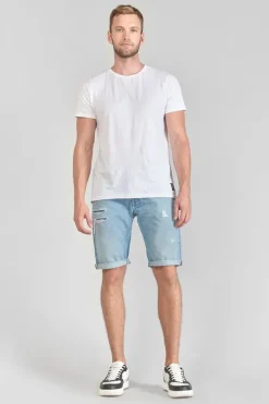 Le Temps des Cerises Bermuda Laredo En Jeans Bleu Clair Delave Destroy Blue Discount