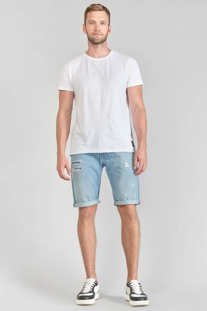 Le Temps des Cerises Bermuda Laredo En Jeans Bleu Clair Delave Destroy Blue Discount