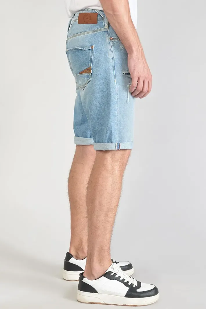 Le Temps des Cerises Bermuda Laredo En Jeans Bleu Clair Delave Destroy Blue Discount