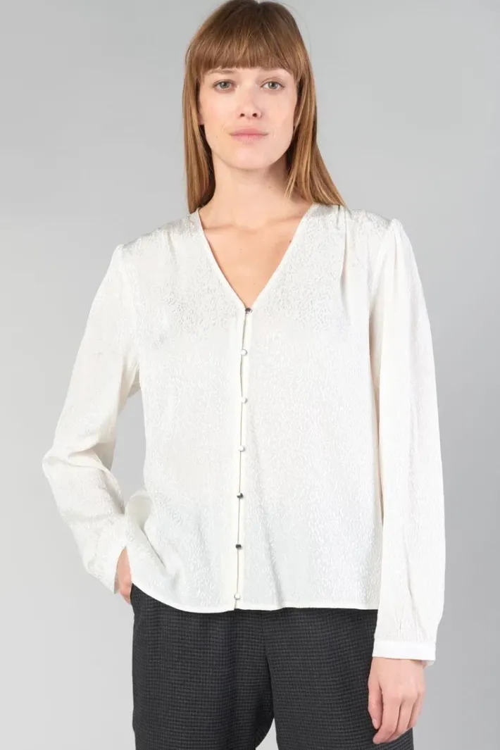 Le Temps des Cerises Blouse Frano En Jacquard Creme Ice Cream Best