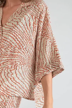 Le Temps des Cerises Blouse Freila A Motif Orange Et Noir Orange Zebra Best Sale