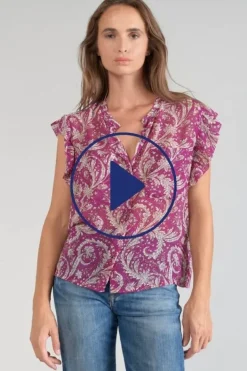 Le Temps des Cerises Blouse Suri Violine A Motif Cachemire Aster Store