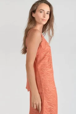 Le Temps des Cerises Caraco Ayek En Jacquard Orange Corail Coral Rose Sale
