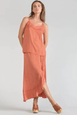 Le Temps des Cerises Caraco Ayek En Jacquard Orange Corail Coral Rose Sale
