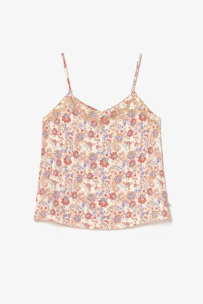 Le Temps des Cerises Caraco Bibb A Motif Cachemire Pomelo Flash Sale