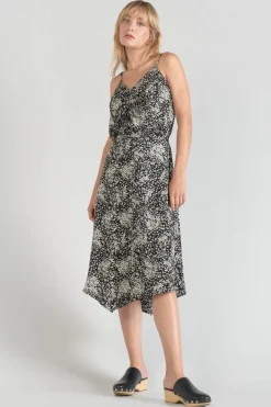 Le Temps des Cerises Caraco Veronic A Motif Fleuri Noir Et Blanc Black Flower Outlet