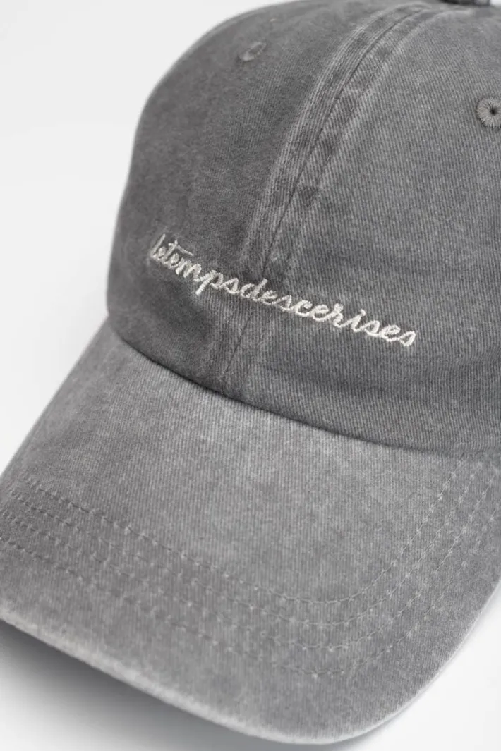 Le Temps des Cerises Casquette Meziane Grise Delavee Black Cheap