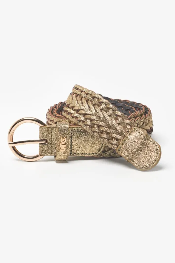 Le Temps des Cerises Ceinture En Cuir Jova Tressee Doree Gold Discount