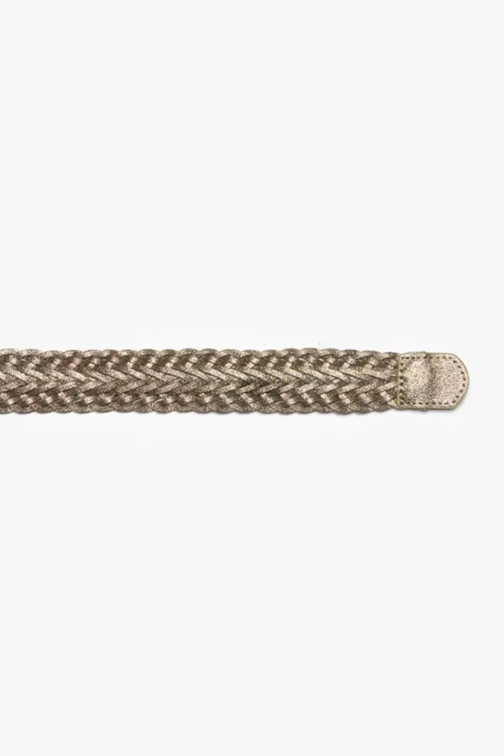 Le Temps des Cerises Ceinture En Cuir Jova Tressee Doree Gold Discount