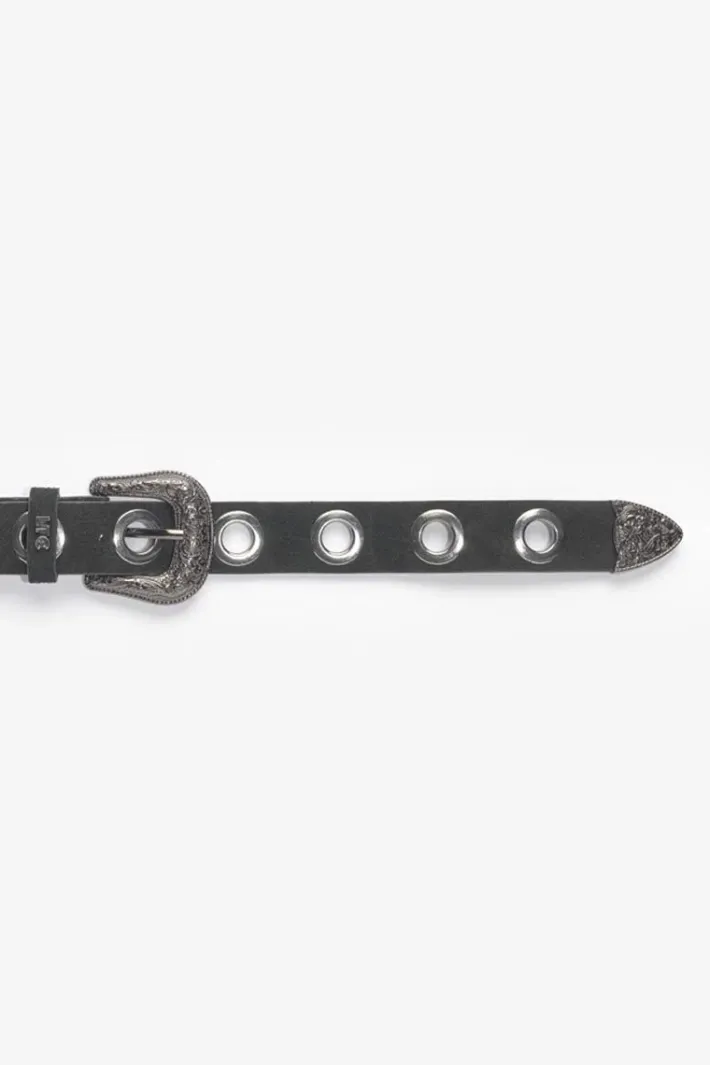Le Temps des Cerises Ceinture Esera En Cuir Noir Black Shop