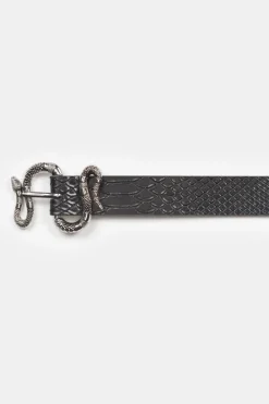 Le Temps des Cerises Ceinture Haouz A Motif Python Noir Black Shop