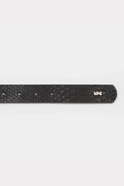 Le Temps des Cerises Ceinture Haouz A Motif Python Noir Black Shop