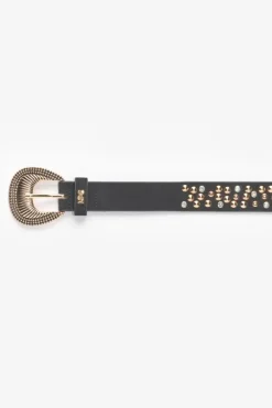 Le Temps des Cerises Ceinture Jimena En Cuir Noir Cloute Black Shop