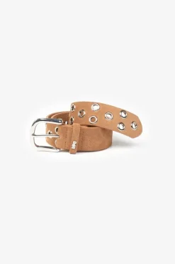 Le Temps des Cerises Ceinture Minog En Daim Marron Cognac Hot
