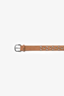 Le Temps des Cerises Ceinture Minog En Daim Marron Cognac Hot