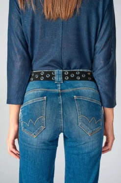 Le Temps des Cerises Ceinture Minog En Daim Noir Black Shop