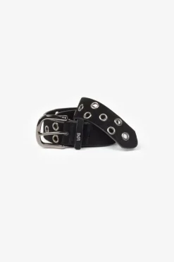 Le Temps des Cerises Ceinture Minog En Daim Noir Black Shop
