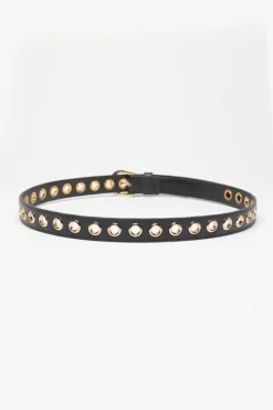 Le Temps des Cerises Ceinture Taouna En Cuir Noir Black Flash Sale