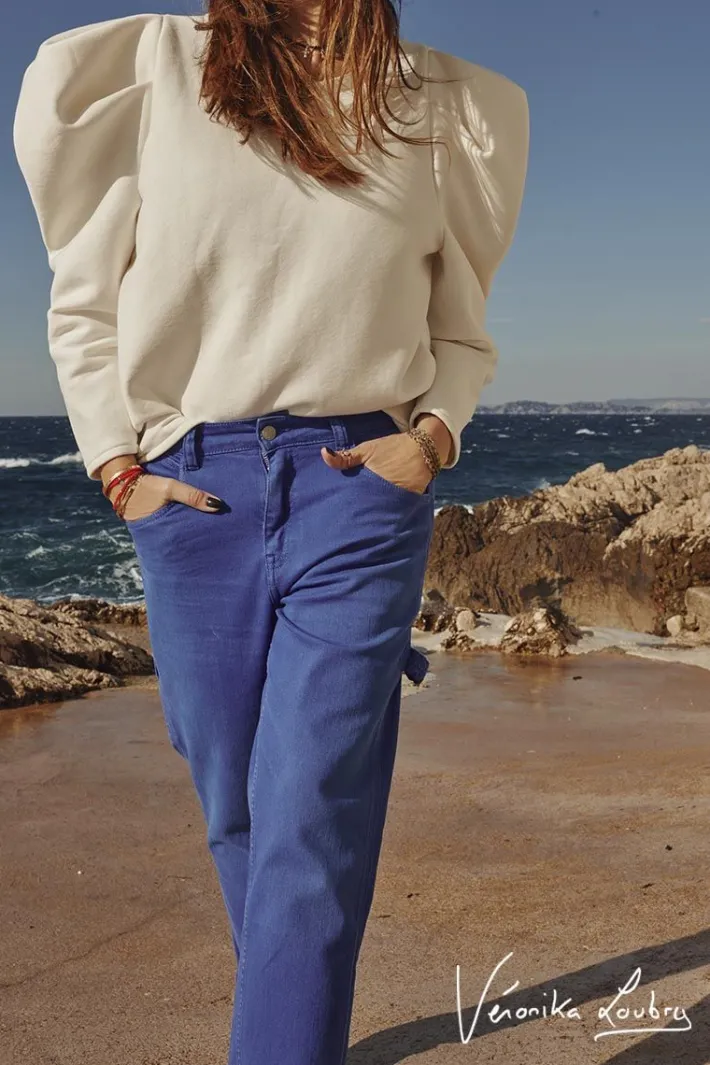 Le Temps des Cerises Charpentier Boyfit By Veronika Loubry Jeans Bleu Blue Shop