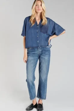Le Temps des Cerises Chemise Alama En Tencel Bleu Stone Outlet