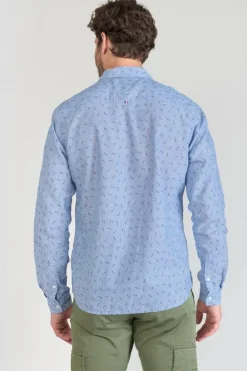 Le Temps des Cerises Chemise Arpe En Lin Melange Bleu Ciel Blue Fashion