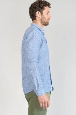 Le Temps des Cerises Chemise Arpe En Lin Melange Bleu Ciel Blue Fashion
