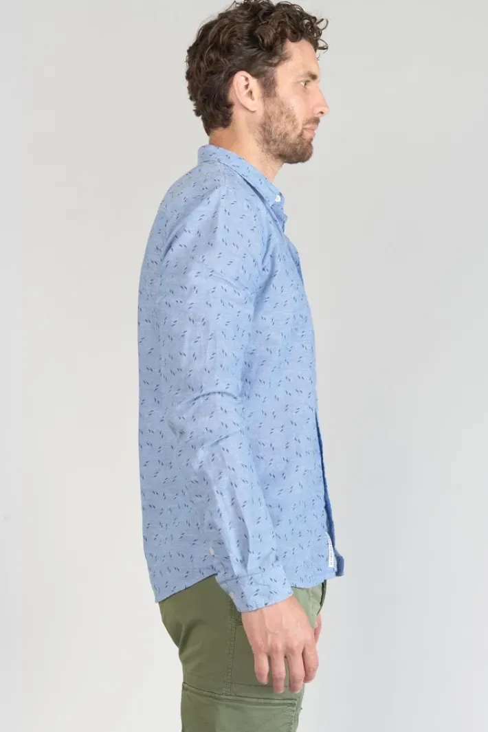 Le Temps des Cerises Chemise Arpe En Lin Melange Bleu Ciel Blue Fashion
