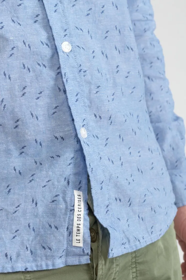 Le Temps des Cerises Chemise Arpe En Lin Melange Bleu Ciel Blue Fashion