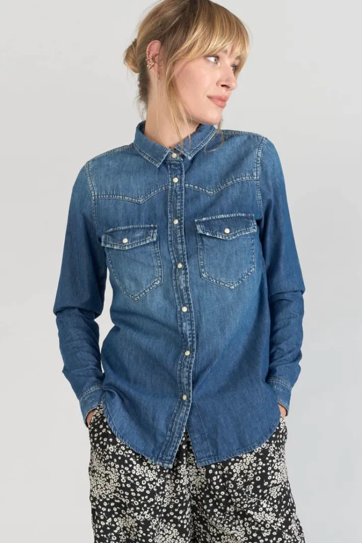Le Temps des Cerises Chemise En Jeans Juanita Bleue Medium Blue Denim Store
