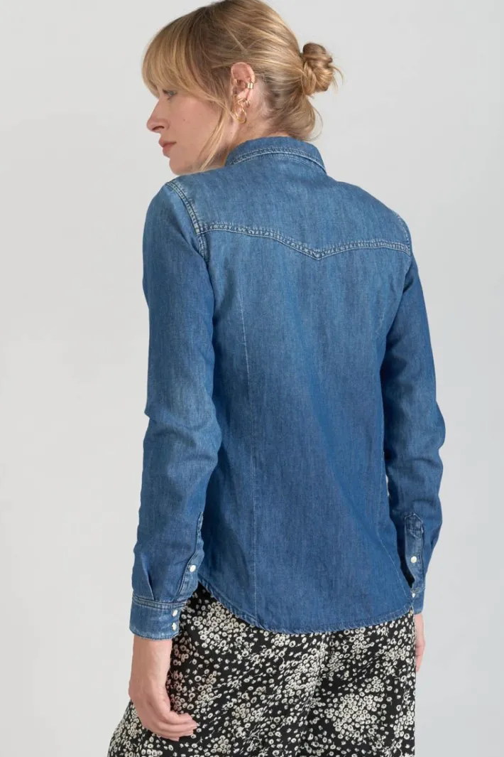 Le Temps des Cerises Chemise En Jeans Juanita Bleue Medium Blue Denim Store