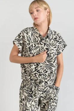 Le Temps des Cerises Chemise En Lin Melange Noor A Motif Animalier Zebra Fashion